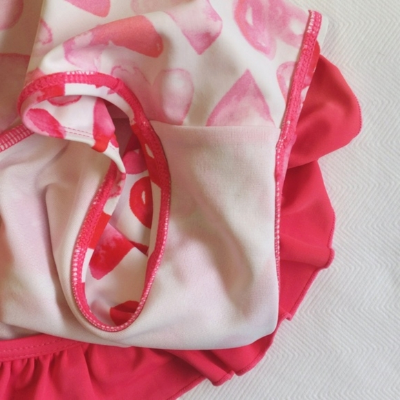 floatimini UV 50+ lined heart print one piece swimsuit 12 months baby girl - Picture 6 of 7